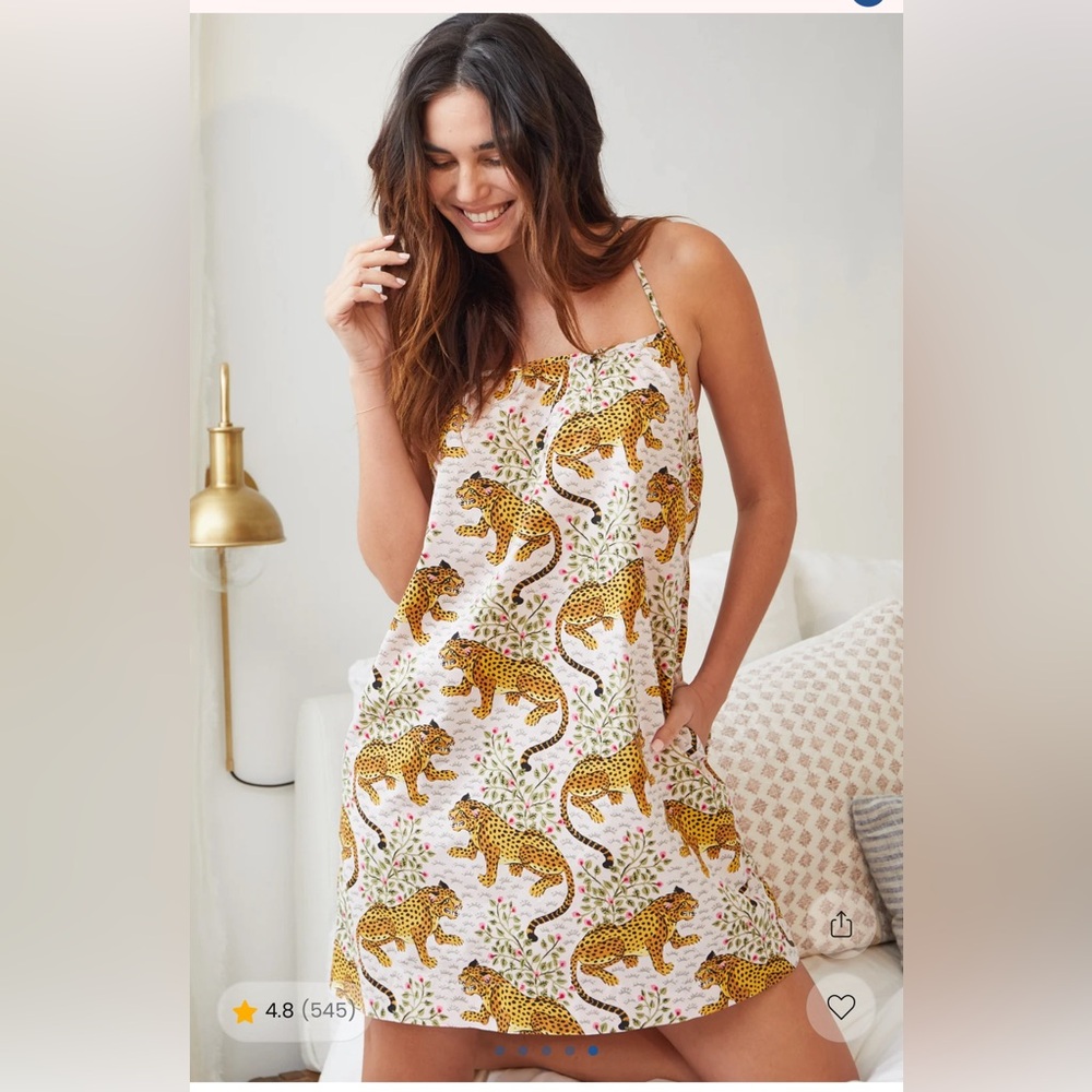 NWT Printfresh Cami nightgown Bagheera blush size L